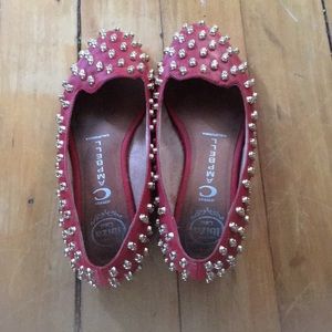 Jeffrey Campbell Red Skulltini Flats size 7